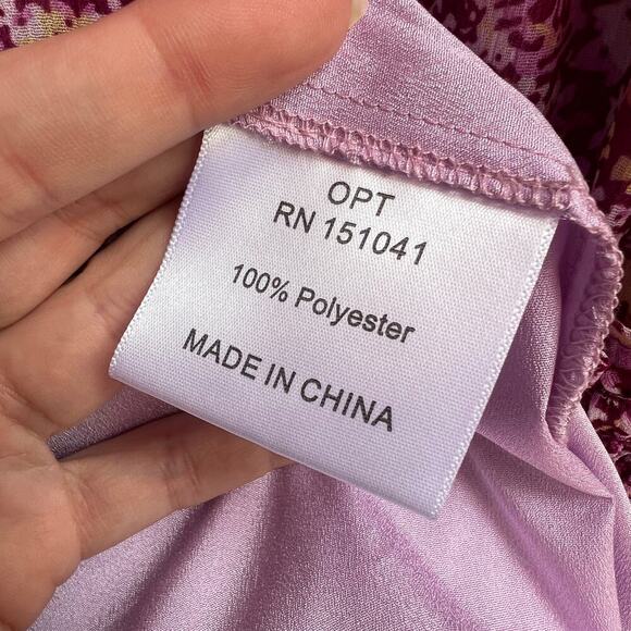 OPT Pink Floral Chiffon Midi Sun Dress Size S - Picture 6 of 7